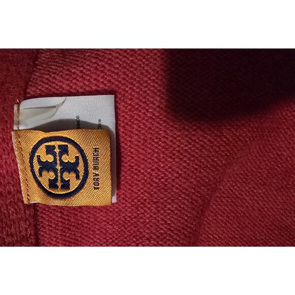 Tory Burch Pink/Ecru Scarf 100% Merino Wool Soft 8.5" x 72" NWOT - Picture 3 of 6